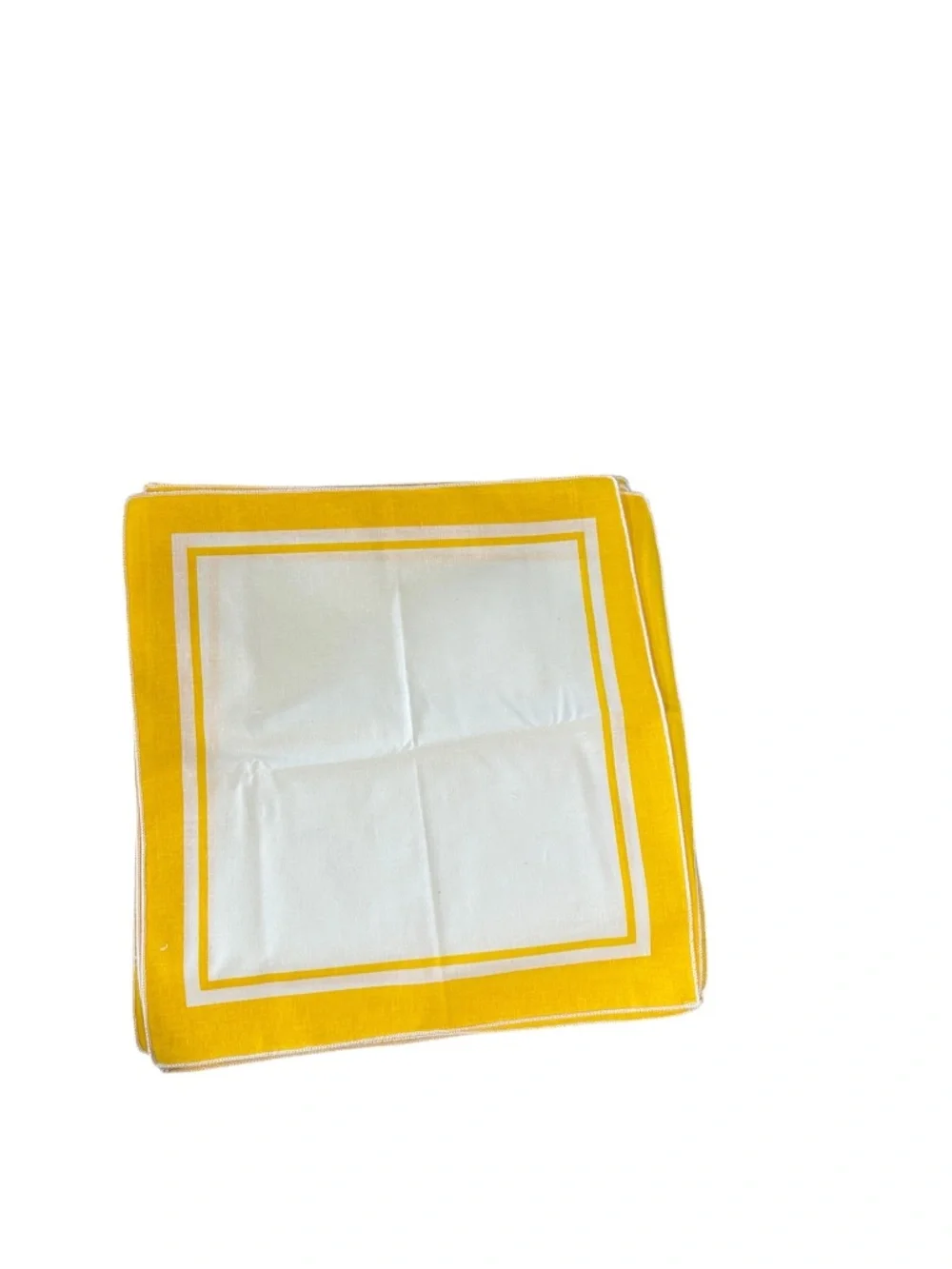 Vintage Cloth Napkins 15” Yellow White Picnic Cottagecore Retro